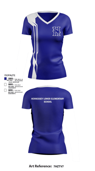 Women's Short Sleeve Vneck Shirt, Hennessey Lower Elementary School, Spirit Store, Teamtime, Team time, sublimation, custom sports apparel, team uniforms, spirit wear, spiritwear, sports uniforms, custom shirts, team store, custom team store, fundraiser sports, apparel fundraiser