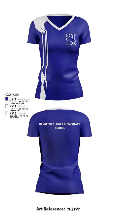 Women's Short Sleeve Vneck Shirt, Hennessey Lower Elementary School, Spirit Store, Teamtime, Team time, sublimation, custom sports apparel, team uniforms, spirit wear, spiritwear, sports uniforms, custom shirts, team store, custom team store, fundraiser sports, apparel fundraiser