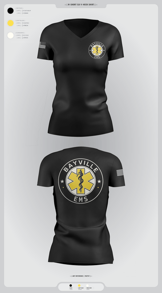 Womens Short Sleeve Vneck Shirt, Bayville EMS, , Teamtime, Team time, sublimation, custom sports apparel, team uniforms, spirit wear, spiritwear, sports uniforms, custom shirts, team store, custom team store, fundraiser sports, apparel fundraiser