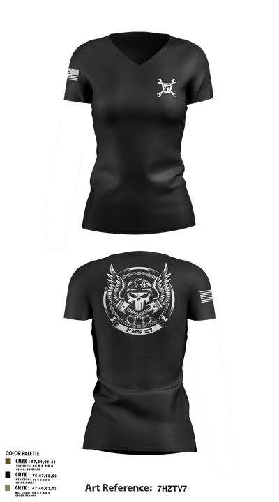 FMS 27 56300622 Women's Short Sleeve V-neck Shirt - 3