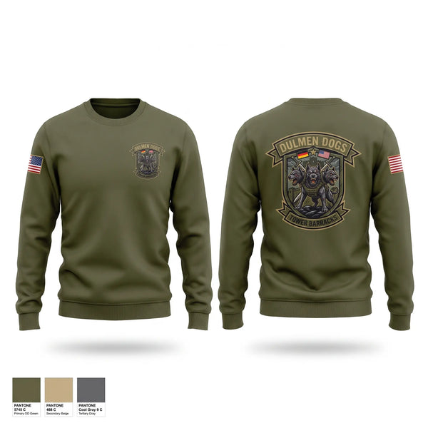 Crew Neck Sweatshirt, Dulmen DES, Army, Teamtime, Team time, sublimation, custom sports apparel, team uniforms, spirit wear, spiritwear, sports uniforms, custom shirts, team store, custom team store, fundraiser sports, apparel fundraiser