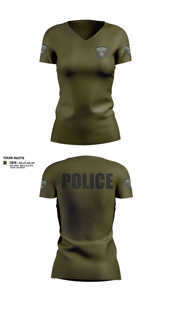 Womens Short Sleeve Vneck Shirt, Ohkay Owingeh Police Department, Police, Teamtime, Team time, sublimation, custom sports apparel, team uniforms, spirit wear, spiritwear, sports uniforms, custom shirts, team store, custom team store, fundraiser sports, apparel fundraiser