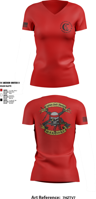 1st Battalion 2nd Marines Charlie Company 11974210 Women's Short Sleeve V-neck Shirt - 2