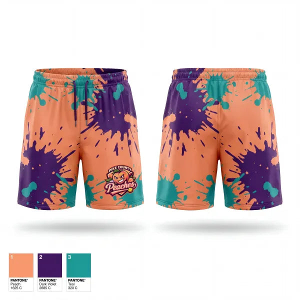 Athletic Shorts With Pockets, Pike County Peaches, Softball, Teamtime, Team time, sublimation, custom sports apparel, team uniforms, spirit wear, spiritwear, sports uniforms, custom shirts, team store, custom team store, fundraiser sports, apparel fundraiser