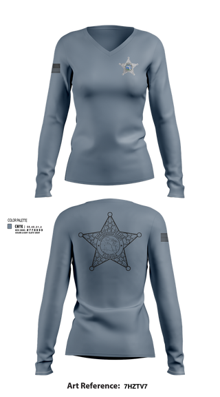 Womens Long Sleeve Vneck Shirt, District I Street Crimes, Police, Teamtime, Team time, sublimation, custom sports apparel, team uniforms, spirit wear, spiritwear, sports uniforms, custom shirts, team store, custom team store, fundraiser sports, apparel fundraiser