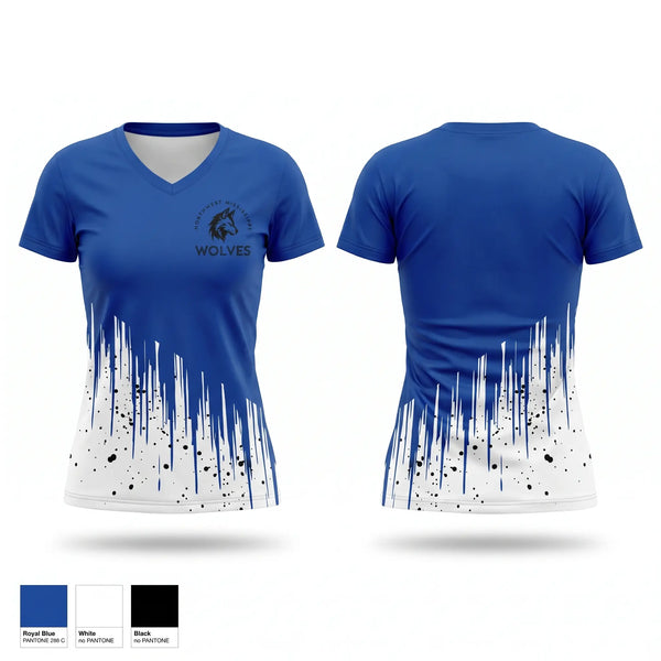 Womens Short Sleeve Vneck Shirt, Northwest Mississippi Wolves, Men's Basketball, Teamtime, Team time, sublimation, custom sports apparel, team uniforms, spirit wear, spiritwear, sports uniforms, custom shirts, team store, custom team store, fundraiser sports, apparel fundraiser
