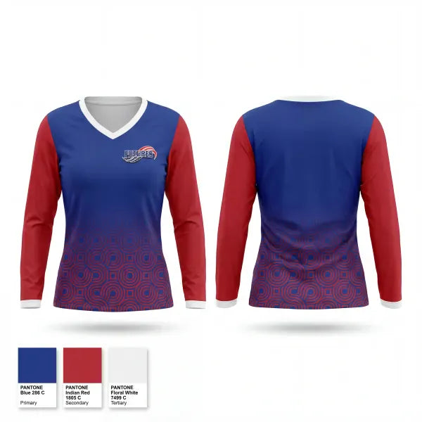 Womens Long Sleeve Vneck Shirt, Futures, Softball, Teamtime, Team time, sublimation, custom sports apparel, team uniforms, spirit wear, spiritwear, sports uniforms, custom shirts, team store, custom team store, fundraiser sports, apparel fundraiser