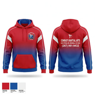 Hoodie, Conrad’s Martial Arts Center, Spirit Store, Teamtime, Team time, sublimation, custom sports apparel, team uniforms, spirit wear, spiritwear, sports uniforms, custom shirts, team store, custom team store, fundraiser sports, apparel fundraiser