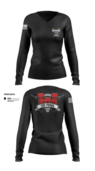 Womens Long Sleeve Vneck Shirt, 181EVCC, , Teamtime, Team time, sublimation, custom sports apparel, team uniforms, spirit wear, spiritwear, sports uniforms, custom shirts, team store, custom team store, fundraiser sports, apparel fundraiser