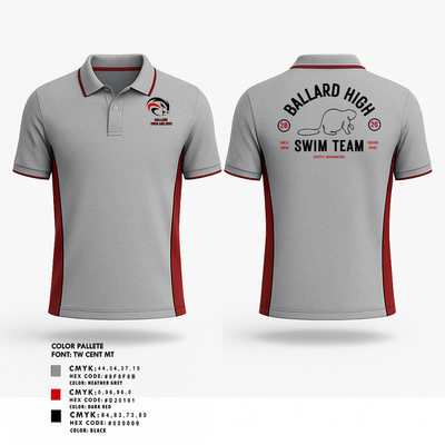 Ballard High School Girls Swim and Dive 84596009 Short Sleeve Performance Polo - 1