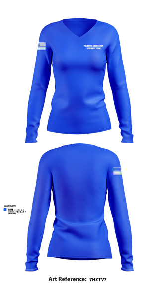 Womens Long Sleeve Vneck Shirt, Palmetto Emergency Response Team, , Teamtime, Team time, sublimation, custom sports apparel, team uniforms, spirit wear, spiritwear, sports uniforms, custom shirts, team store, custom team store, fundraiser sports, apparel fundraiser