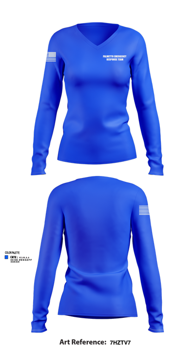 Palmetto Emergency Response Team 30218483 Women's Long Sleeve V-neck Shirt - 103