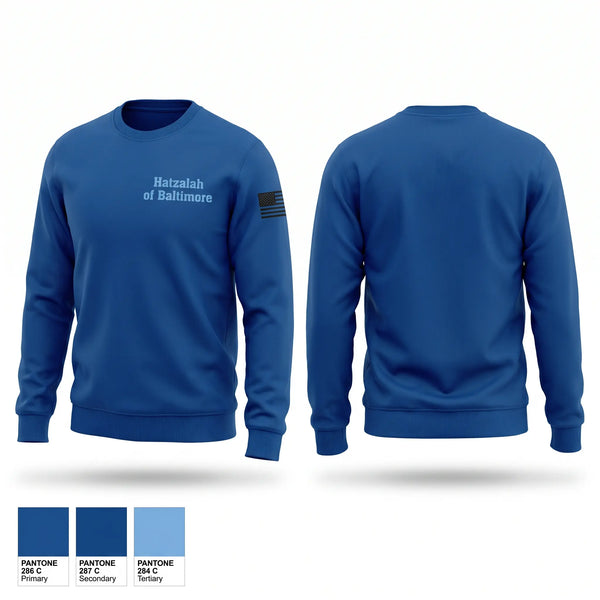 Crew Neck Sweatshirt, Hatzalah of Baltimore, EMS/EMT, Teamtime, Team time, sublimation, custom sports apparel, team uniforms, spirit wear, spiritwear, sports uniforms, custom shirts, team store, custom team store, fundraiser sports, apparel fundraiser