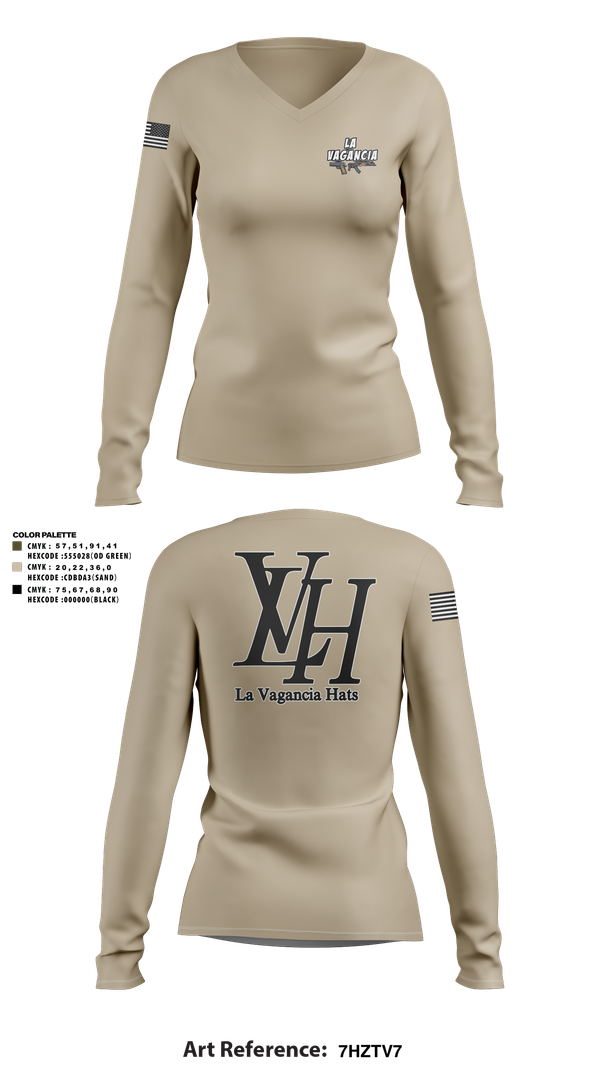 Womens Long Sleeve Vneck Shirt, La Vagancia Hats, , Teamtime, Team time, sublimation, custom sports apparel, team uniforms, spirit wear, spiritwear, sports uniforms, custom shirts, team store, custom team store, fundraiser sports, apparel fundraiser