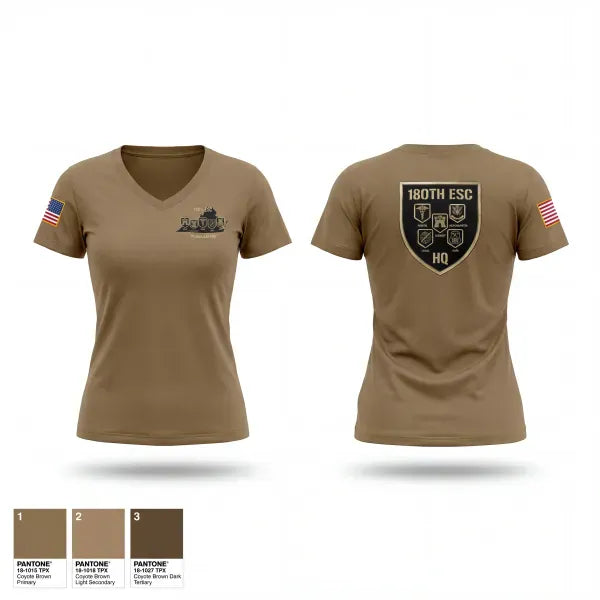 Womens Short Sleeve Vneck Shirt, 180th ESC, Army, Teamtime, Team time, sublimation, custom sports apparel, team uniforms, spirit wear, spiritwear, sports uniforms, custom shirts, team store, custom team store, fundraiser sports, apparel fundraiser