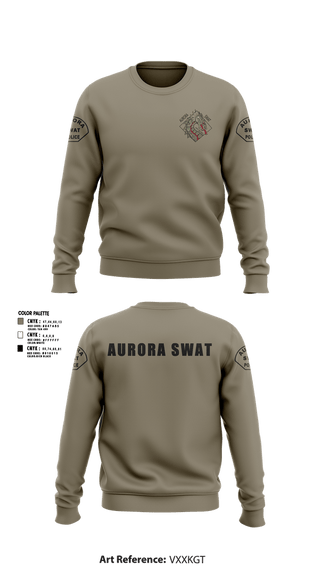 Crew Neck Sweatshirt, Aurora SWAT, Police, Teamtime, Team time, sublimation, custom sports apparel, team uniforms, spirit wear, spiritwear, sports uniforms, custom shirts, team store, custom team store, fundraiser sports, apparel fundraiser