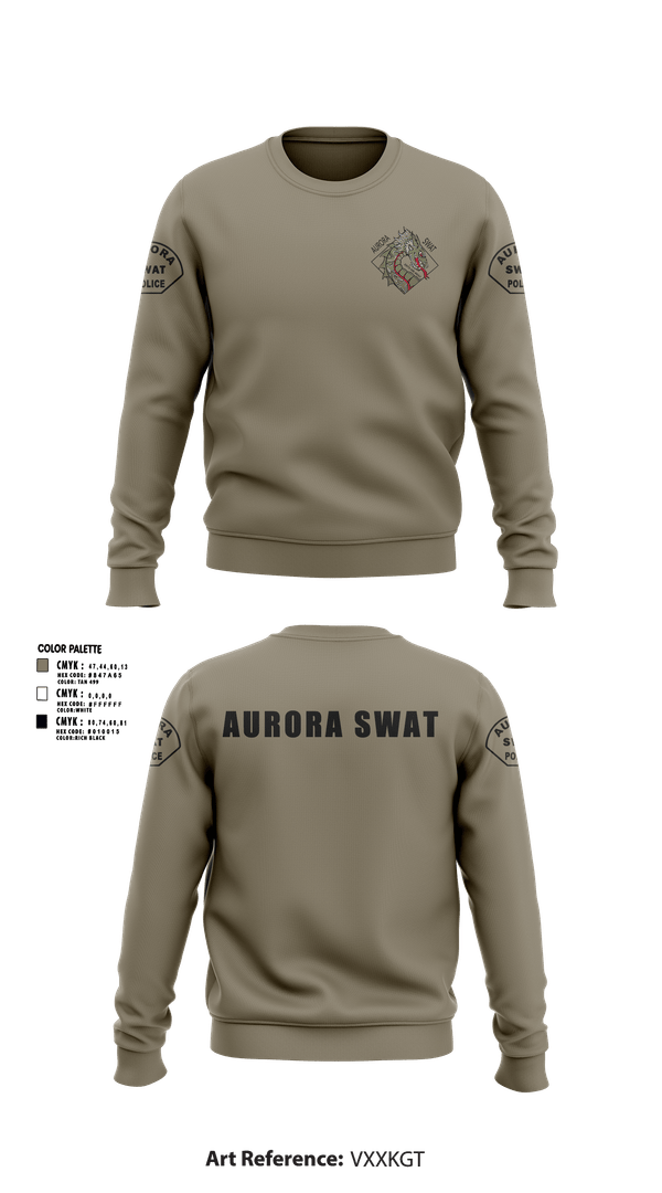 Crew Neck Sweatshirt, Aurora SWAT, Police, Teamtime, Team time, sublimation, custom sports apparel, team uniforms, spirit wear, spiritwear, sports uniforms, custom shirts, team store, custom team store, fundraiser sports, apparel fundraiser