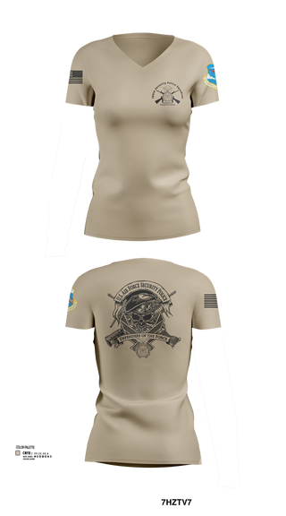 Womens Short Sleeve Vneck Shirt, 380th Security Police Squadron, , Teamtime, Team time, sublimation, custom sports apparel, team uniforms, spirit wear, spiritwear, sports uniforms, custom shirts, team store, custom team store, fundraiser sports, apparel fundraiser