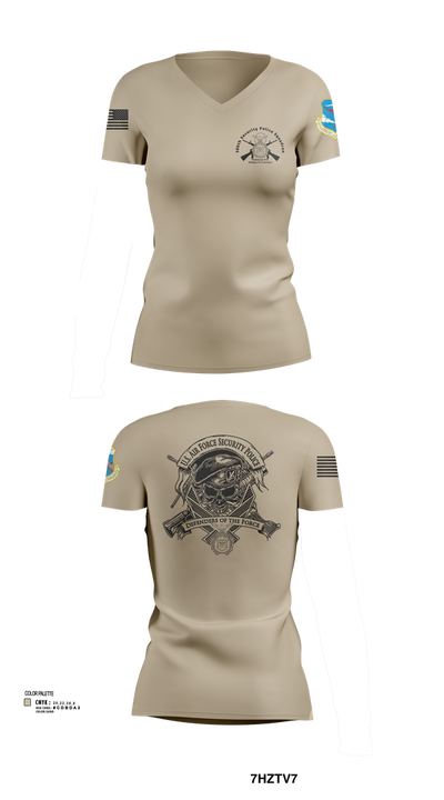 380th Security Police Squadron 85446587 Women's Short Sleeve V-neck Shirt - 102