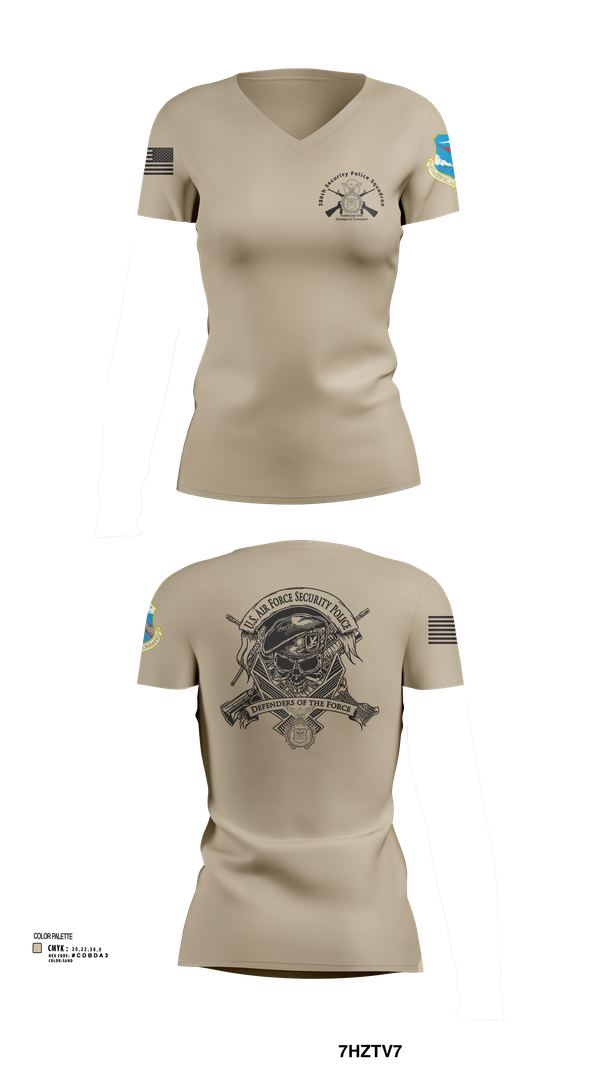Womens Short Sleeve Vneck Shirt, 380th Security Police Squadron, , Teamtime, Team time, sublimation, custom sports apparel, team uniforms, spirit wear, spiritwear, sports uniforms, custom shirts, team store, custom team store, fundraiser sports, apparel fundraiser