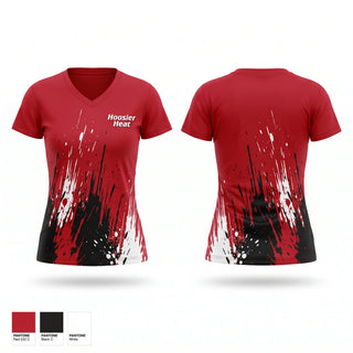Womens Short Sleeve Vneck Shirt, Hoosier Heat, Softball, Teamtime, Team time, sublimation, custom sports apparel, team uniforms, spirit wear, spiritwear, sports uniforms, custom shirts, team store, custom team store, fundraiser sports, apparel fundraiser