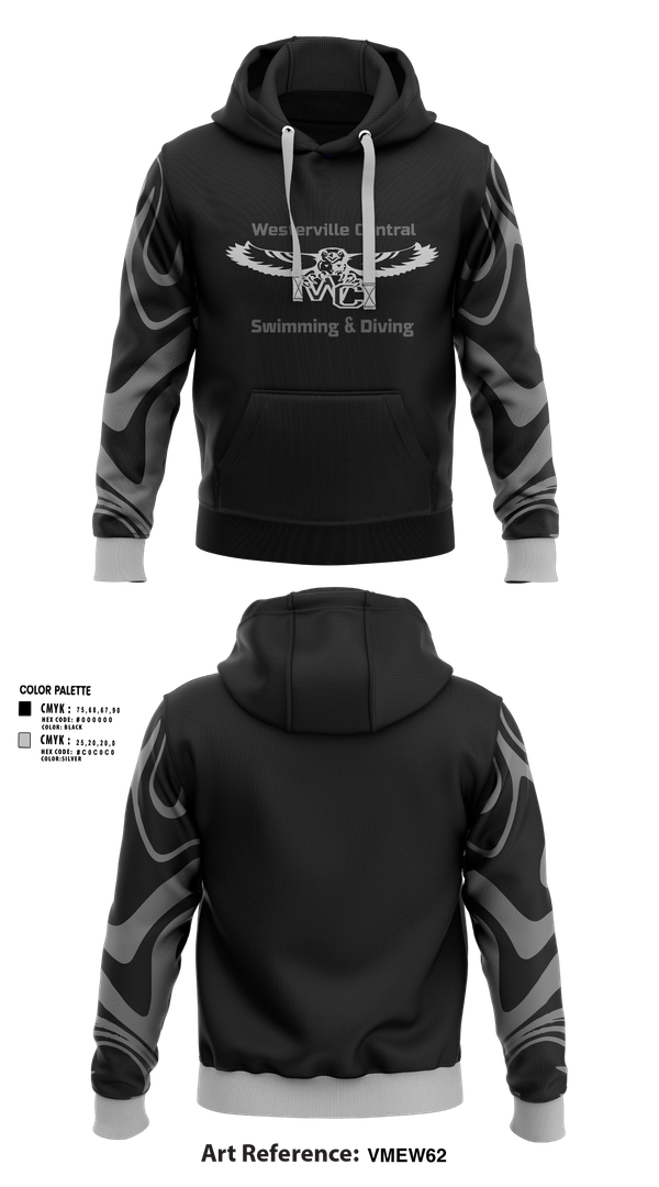 Hoodie, Westerville Central Swimming & Diving, Swimming, Teamtime, Team time, sublimation, custom sports apparel, team uniforms, spirit wear, spiritwear, sports uniforms, custom shirts, team store, custom team store, fundraiser sports, apparel fundraiser