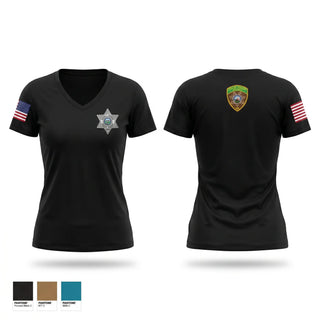 Womens Short Sleeve Vneck Shirt, Thayer County Sheriff, Police, Teamtime, Team time, sublimation, custom sports apparel, team uniforms, spirit wear, spiritwear, sports uniforms, custom shirts, team store, custom team store, fundraiser sports, apparel fundraiser