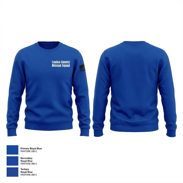 Crew Neck Sweatshirt, Louisa County Rescue Squad, EMS/EMT, Teamtime, Team time, sublimation, custom sports apparel, team uniforms, spirit wear, spiritwear, sports uniforms, custom shirts, team store, custom team store, fundraiser sports, apparel fundraiser
