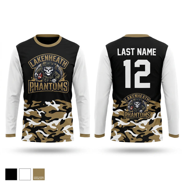 Long Sleeve Performance Shirt, Lakenheath Phantoms, Men's Soccer, Teamtime, Team time, sublimation, custom sports apparel, team uniforms, spirit wear, spiritwear, sports uniforms, custom shirts, team store, custom team store, fundraiser sports, apparel fundraiser