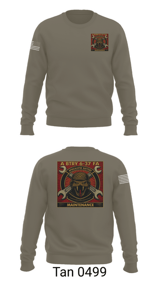 Crew Neck Sweatshirt, 6-37 FAR, Army, Teamtime, Team time, sublimation, custom sports apparel, team uniforms, spirit wear, spiritwear, sports uniforms, custom shirts, team store, custom team store, fundraiser sports, apparel fundraiser