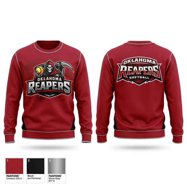 Crew Neck Sweatshirt, Oklahoma Reapers, Softball, Teamtime, Team time, sublimation, custom sports apparel, team uniforms, spirit wear, spiritwear, sports uniforms, custom shirts, team store, custom team store, fundraiser sports, apparel fundraiser