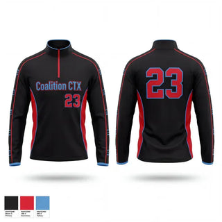Quarter Zip Jacket, Coalition CTX, Softball, Teamtime, Team time, sublimation, custom sports apparel, team uniforms, spirit wear, spiritwear, sports uniforms, custom shirts, team store, custom team store, fundraiser sports, apparel fundraiser