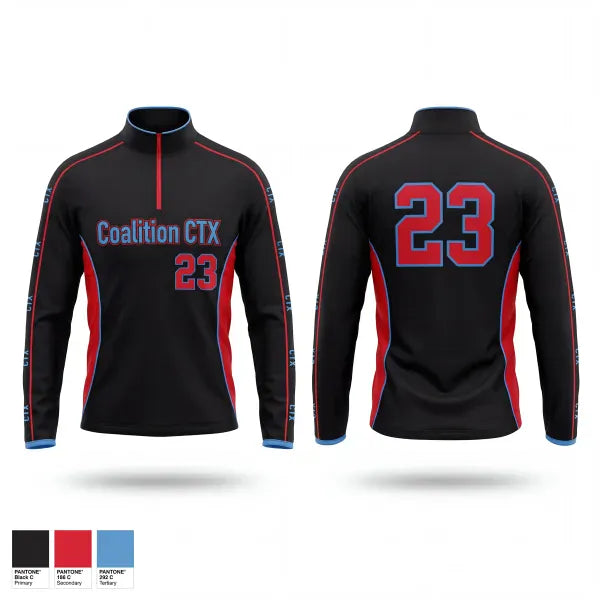 Quarter Zip Jacket, Coalition CTX, Softball, Teamtime, Team time, sublimation, custom sports apparel, team uniforms, spirit wear, spiritwear, sports uniforms, custom shirts, team store, custom team store, fundraiser sports, apparel fundraiser