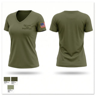 Womens Short Sleeve Vneck Shirt, Fairmont Police Department, Police, Teamtime, Team time, sublimation, custom sports apparel, team uniforms, spirit wear, spiritwear, sports uniforms, custom shirts, team store, custom team store, fundraiser sports, apparel fundraiser
