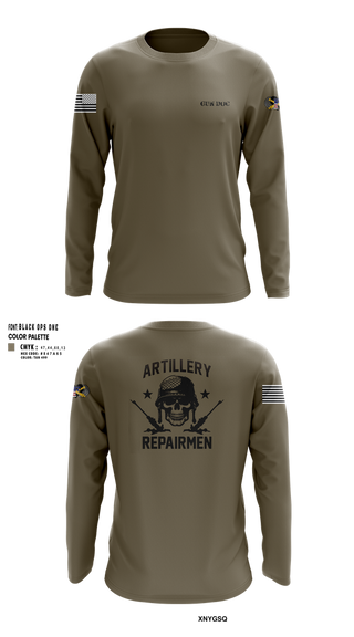 Long Sleeve Performance Shirt, ARMT 1-320th Field Artillery, Army, Teamtime, Team time, sublimation, custom sports apparel, team uniforms, spirit wear, spiritwear, sports uniforms, custom shirts, team store, custom team store, fundraiser sports, apparel fundraiser