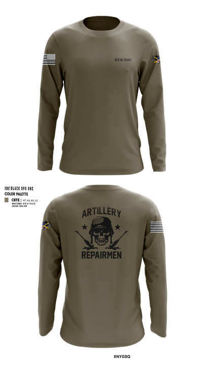 ARMT 1-320th Field Artillery 75505758 Long Sleeve Performance Shirt 155