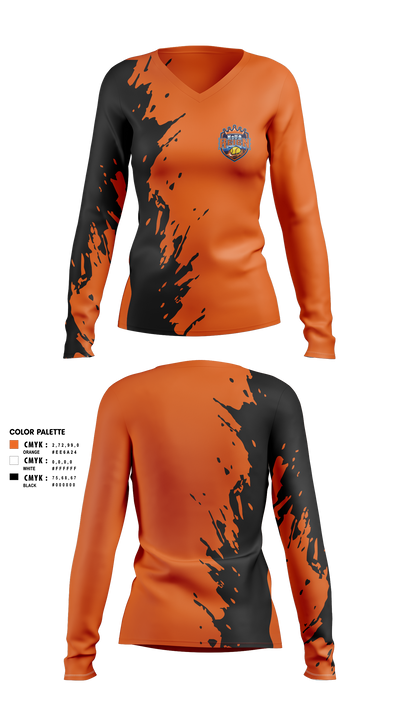 Foxes Fastpitch Women's Long Sleeve V-neck Shirt - 2