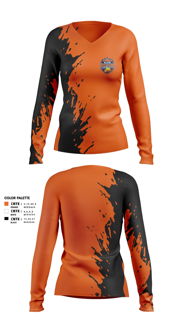 Womens Long Sleeve Vneck Shirt, Foxes Fastpitch, Softball, Teamtime, Team time, sublimation, custom sports apparel, team uniforms, spirit wear, spiritwear, sports uniforms, custom shirts, team store, custom team store, fundraiser sports, apparel fundraiser