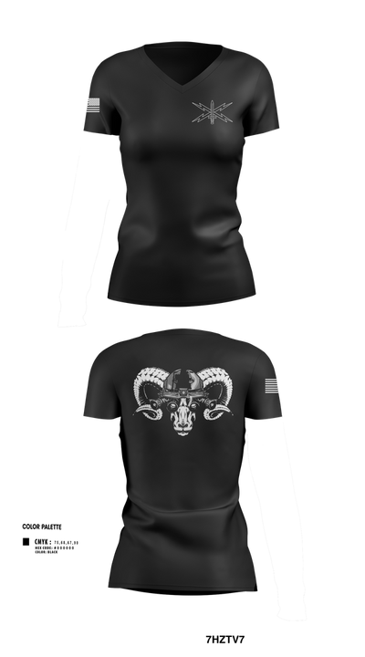 11TH CY ECT 7139343 Women's Short Sleeve V-neck Shirt - 3