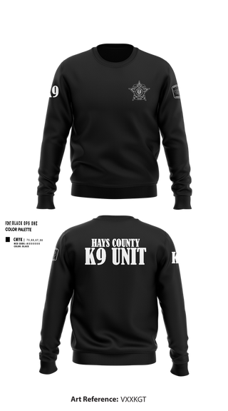 Crew Neck Sweatshirt, Hays County Sheriff’s Office, , Teamtime, Team time, sublimation, custom sports apparel, team uniforms, spirit wear, spiritwear, sports uniforms, custom shirts, team store, custom team store, fundraiser sports, apparel fundraiser