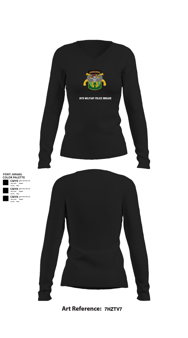 Womens Long Sleeve Vneck Shirt, 16th Military Police Brigade, , Teamtime, Team time, sublimation, custom sports apparel, team uniforms, spirit wear, spiritwear, sports uniforms, custom shirts, team store, custom team store, fundraiser sports, apparel fundraiser
