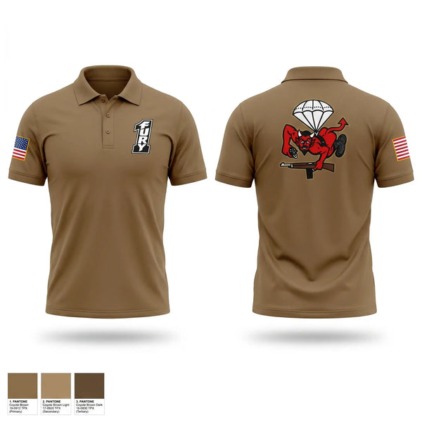 Short Sleeve Performance Polo, BATTLE COMPANY 1-508PIR, Army, Teamtime, Team time, sublimation, custom sports apparel, team uniforms, spirit wear, spiritwear, sports uniforms, custom shirts, team store, custom team store, fundraiser sports, apparel fundraiser