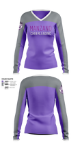 Manzano Monarchs 3701544 Women's Long Sleeve V-neck Shirt - 1