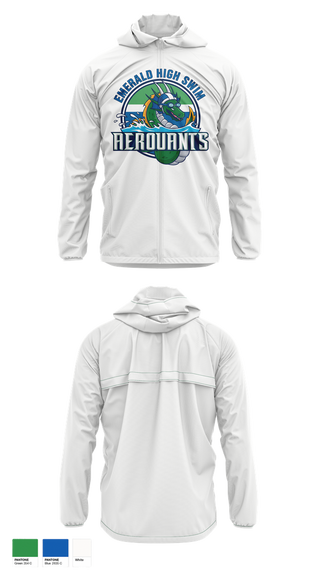 Windbreaker, Emerald High Swim Aeroaunts, Swimming, Teamtime, Team time, sublimation, custom sports apparel, team uniforms, spirit wear, spiritwear, sports uniforms, custom shirts, team store, custom team store, fundraiser sports, apparel fundraiser