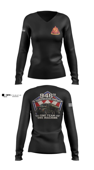 Womens Long Sleeve Vneck Shirt, 946th TC, Army, Teamtime, Team time, sublimation, custom sports apparel, team uniforms, spirit wear, spiritwear, sports uniforms, custom shirts, team store, custom team store, fundraiser sports, apparel fundraiser