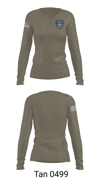 Womens Long Sleeve Vneck Shirt, Poteau Police Department, Police, Teamtime, Team time, sublimation, custom sports apparel, team uniforms, spirit wear, spiritwear, sports uniforms, custom shirts, team store, custom team store, fundraiser sports, apparel fundraiser