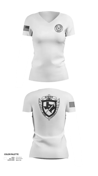 Womens Short Sleeve Vneck Shirt, Wise County SWAT, Police, Teamtime, Team time, sublimation, custom sports apparel, team uniforms, spirit wear, spiritwear, sports uniforms, custom shirts, team store, custom team store, fundraiser sports, apparel fundraiser