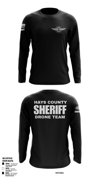 Long Sleeve Performance Shirt, Hays County Sheriff Drone Team, Police, Teamtime, Team time, sublimation, custom sports apparel, team uniforms, spirit wear, spiritwear, sports uniforms, custom shirts, team store, custom team store, fundraiser sports, apparel fundraiser