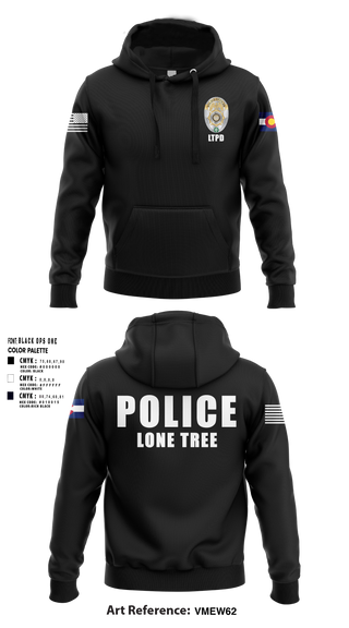 Hoodie, Lone Tree Police Department, Police, Teamtime, Team time, sublimation, custom sports apparel, team uniforms, spirit wear, spiritwear, sports uniforms, custom shirts, team store, custom team store, fundraiser sports, apparel fundraiser