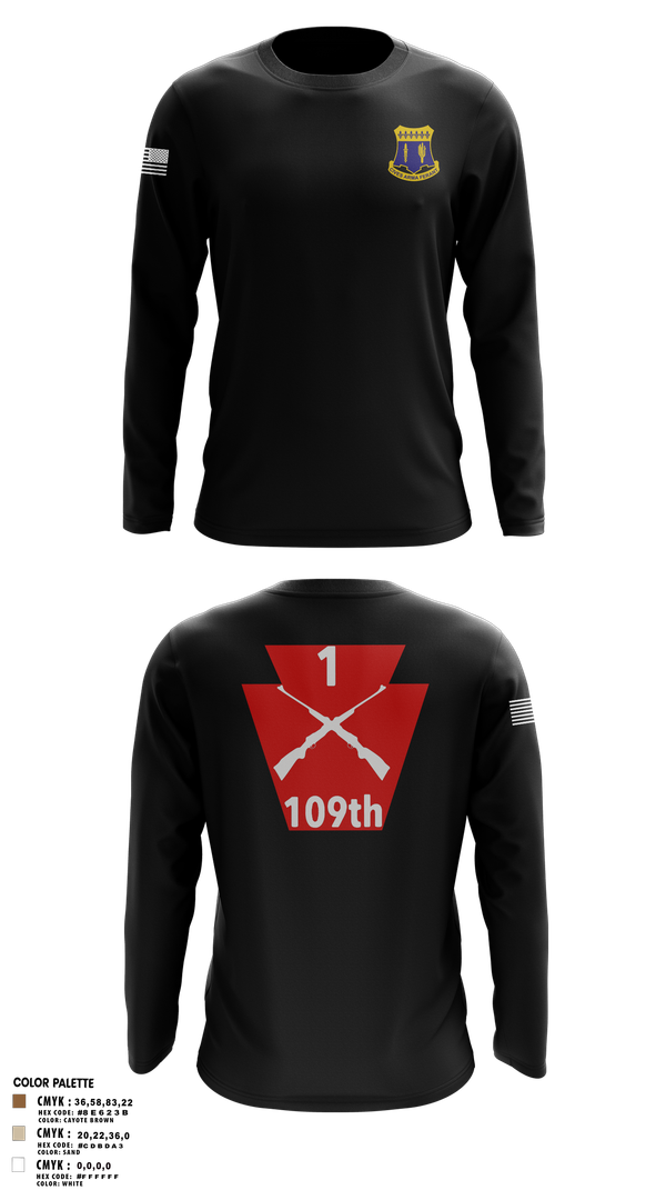 Long Sleeve Performance Shirt, A co 1/109, National Guard, Teamtime, Team time, sublimation, custom sports apparel, team uniforms, spirit wear, spiritwear, sports uniforms, custom shirts, team store, custom team store, fundraiser sports, apparel fundraiser